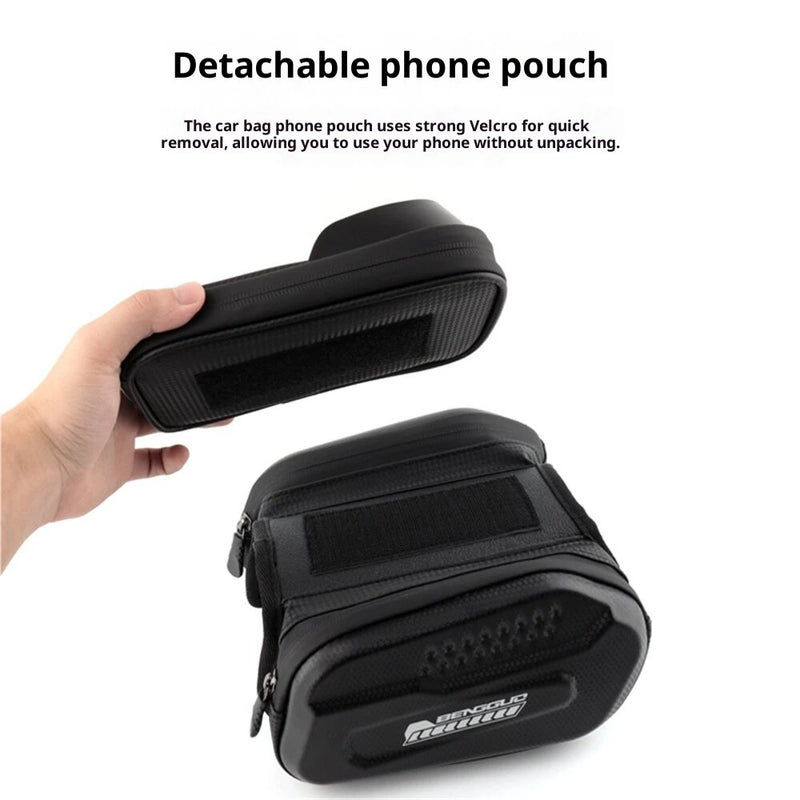 BENGGUO Bike Top Tube Bag Touchscreen 6.5'' Phone Holder Case Waterproof Reflective Large Capacity Front Beam Bag for MTB