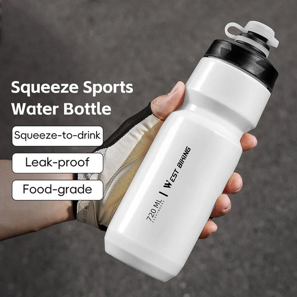 WEST BIKING 550ML Extrusion Bicycle Water Bottle Portable Lightweight Drop-resistant Leak-proof Sports Bike Kettle for MTB Outdoor Cycling