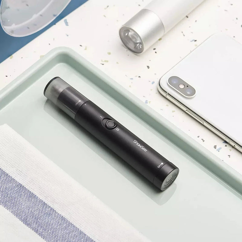 SHOWSEE Electric Nose Hair Trimmer 360 Rotating Floating Blade with Washable Removable Cutter Head High Speed Low Noise