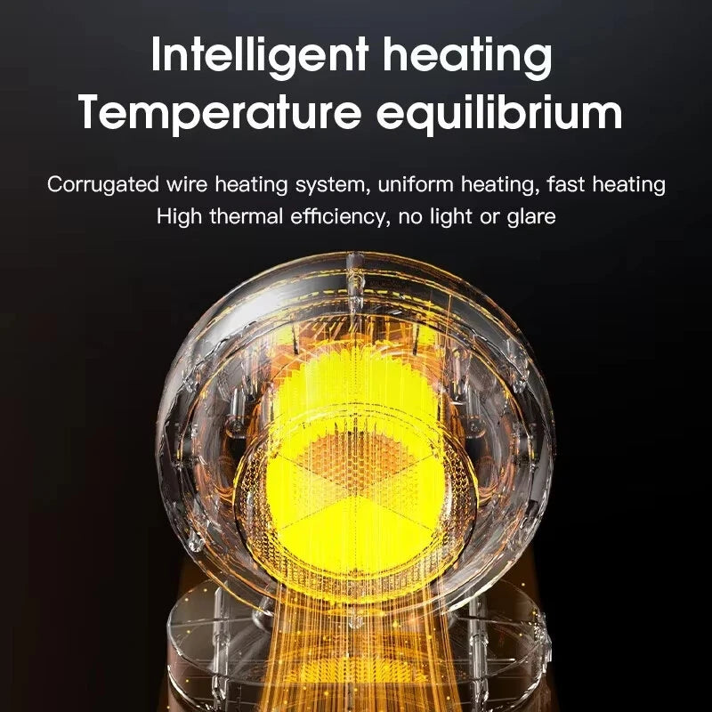 IPRee Portable Electric Heater for Home Office 380W Desktop Fan Mini Hot Air Stove Radiator Low Consumption Winter Room Warmer