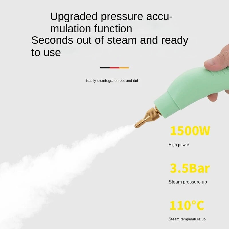 1500W 220V High Temperature Steam Cleaner 1300ml Tank Water 15s Quick Heating Steam Cleaner for Kitchen Air Conditioner Cleaning-EU Plug