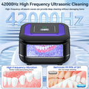 Portable Ultrasonic UV Cleaning Machine Mini Ultrasonic Braces Cleaning Machine UV Invisible Denture Cleaner 42,000Hz Deep Cleaning