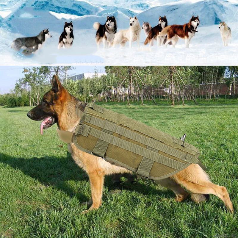 Tactical K9 Dog Military Police Molle Vest Nylon Service Canine Dog Harness XL