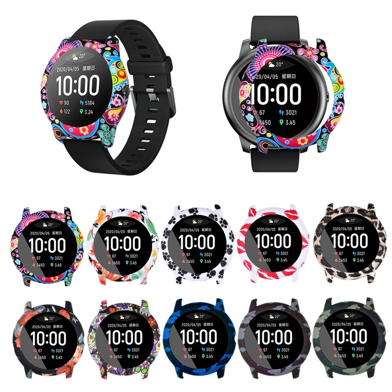 Colorful Pattern Watch Case Watch Cover Case Cover Screen Protector for Haylou Solar LS05