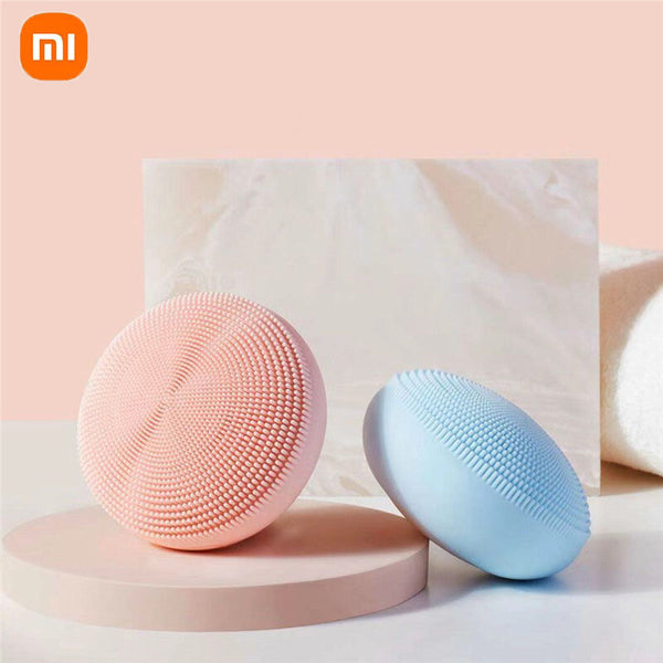 [Newest] Xiaomi Mijia Original 5200RPM Electric Sonic Facial Cleanser Brush Type-C IPX7 Waterproof Antibacterial Silicone Vibration Sensitive Skin Cleasing Tool 3 Speed Best Gift
