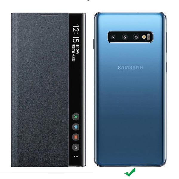 Bakeey Foldable Smart Sleep Window View Stand Flip PU Leather Protective Case for Samsung Galaxy S10 2019