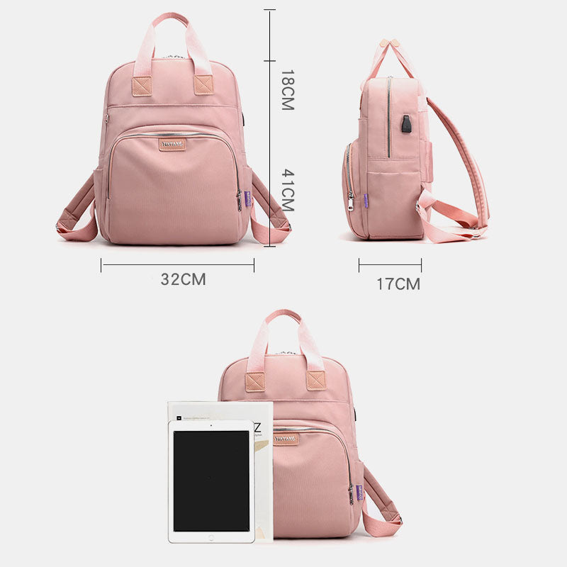 Women Fashion Backpack Large Capacity Bag With USB Charging Port