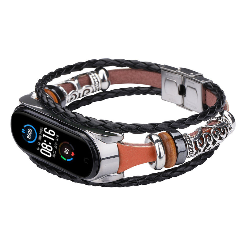 Bakeey Buckle Metal Ethnic Style Beaded Retro Strap Smart Watch Band For Xiaomi Mi Band 5 Non-original