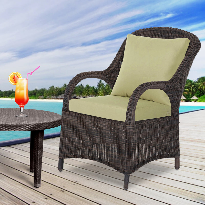 Deep Seat Cushion Set With Ties Outdoor Garden Patio High Rebound Foam Patio