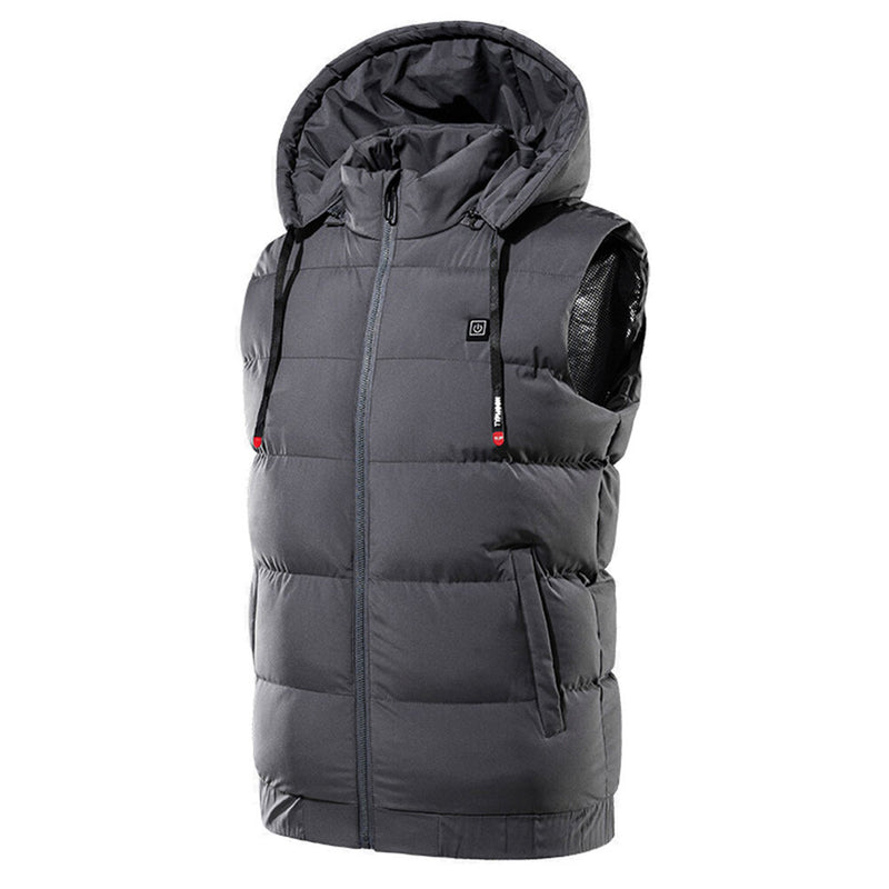 9 Zone Electric Heated Vest Hooded USB Heating Winter Warmer Jacket Coats Clothing Intelligent Constant Temperature M-7XL
