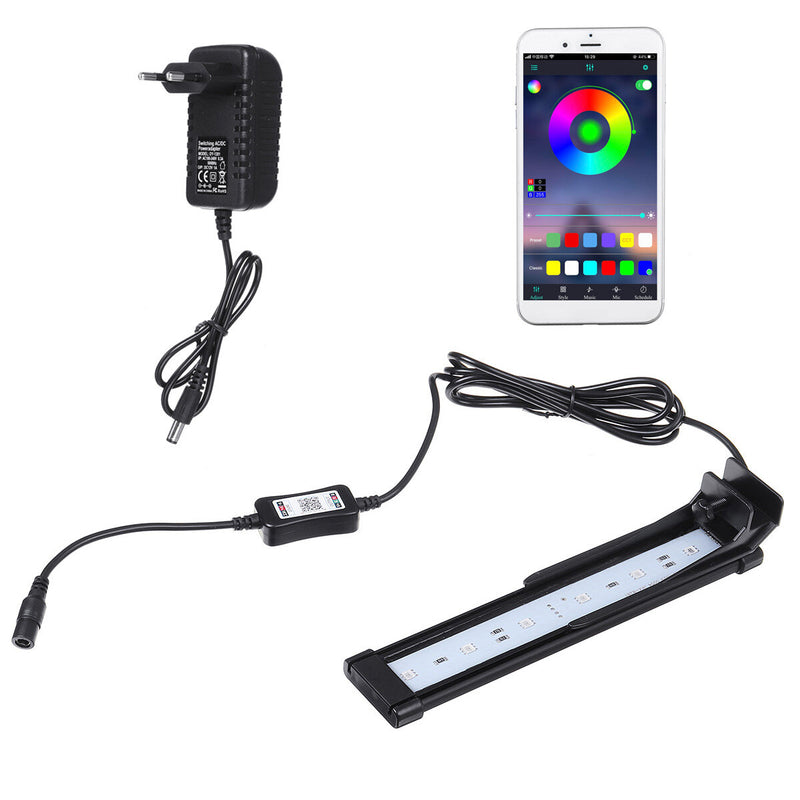22CM bluetooth APP Controlled Aquarium Cover Lighting Color Change Dimmable LED Light Bar Suitable for Aquarium/Fish Tank