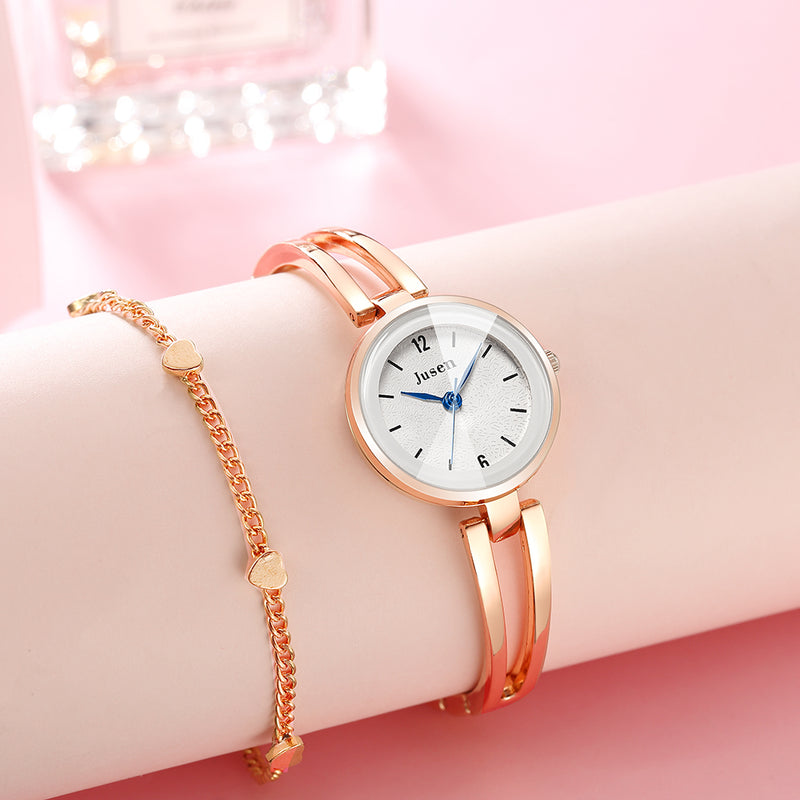 JUSEN JS6222 Hollow Metal Strap Fashion Simple Dial Ladies Dress Women Quartz Watch