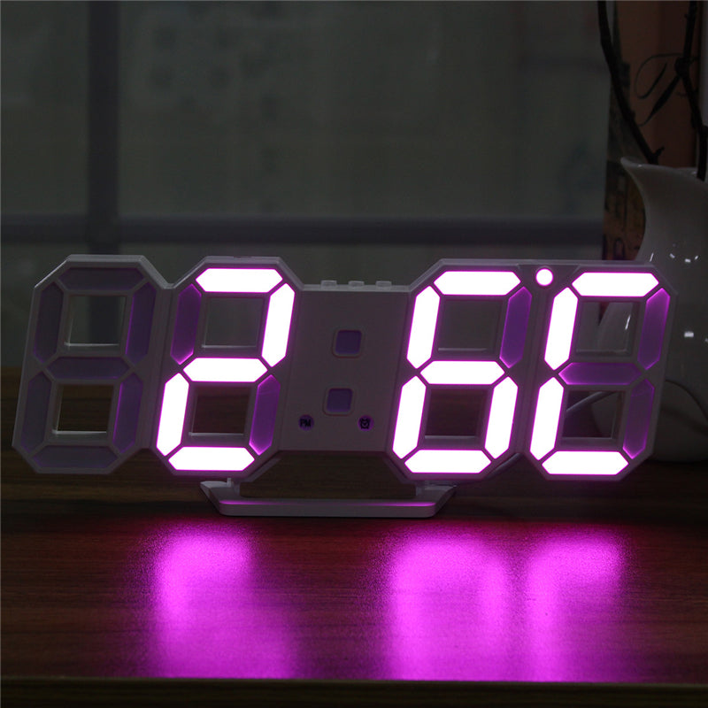 Large Modern Skeleton Wall Clock with Digital LED Display and 24/12 Hour Timer - Led 3D Gife