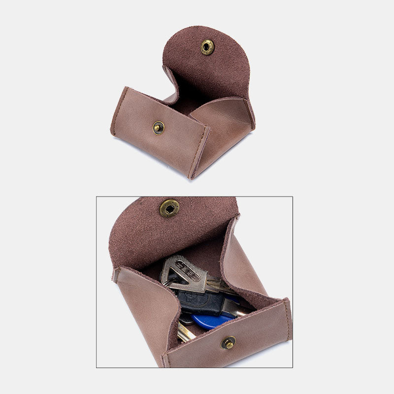 Women Genuine Leather Mini Retro Coin Bag Small Storage Bag Earphone Bag