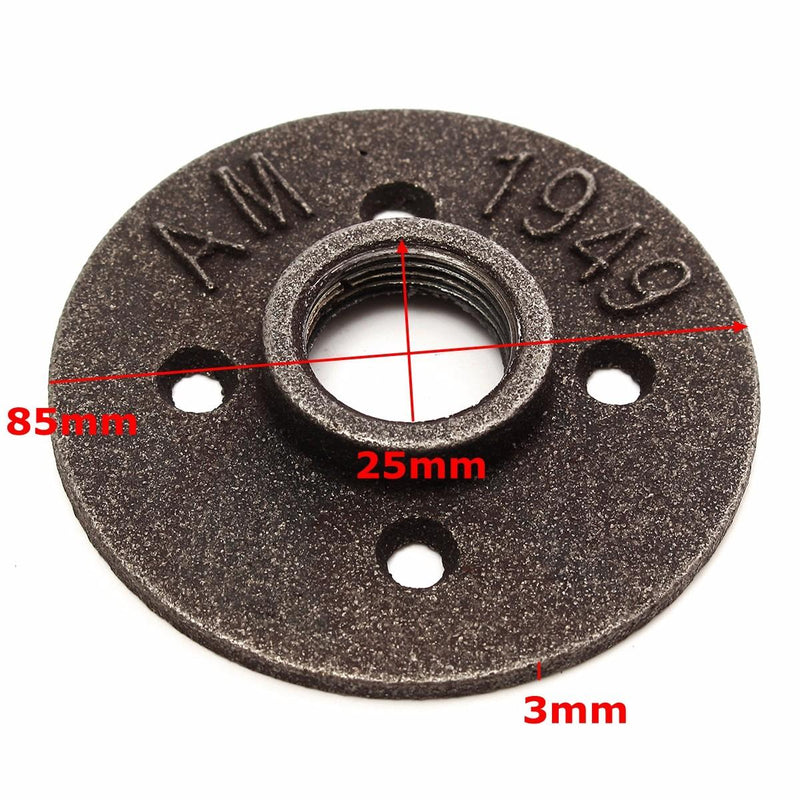 10pcs 3/4 Inch Black Malleable Iron Floor Flange Fitting Pipe NPT Antique Wall Flange Seat