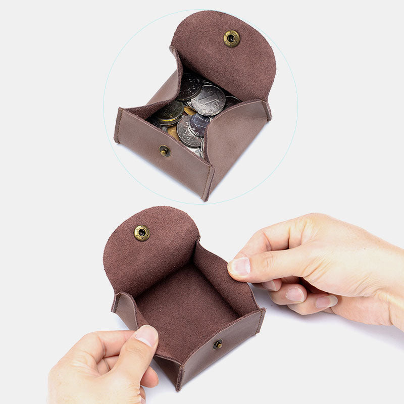 Women Genuine Leather Mini Retro Coin Bag Small Storage Bag Earphone Bag