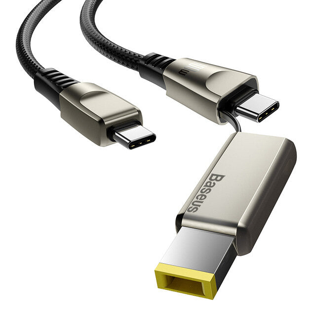 Baseus 2 In 1 100W 5A USB-C to USB-C PD3.0 / USB-C to DC Cable BPS Fast Charging Data Transmission Cord For Laptops Smart Phones