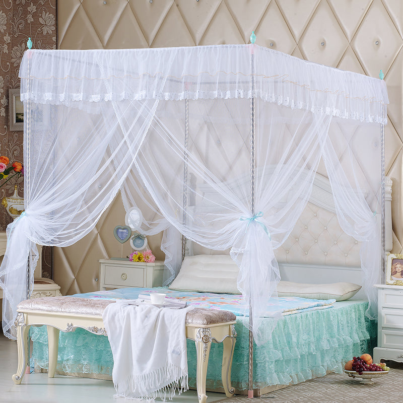 Lace Bed Netting Canopy Anti-Mosquito Net Four Corner Post Queen King Sizes for Bathroom Textile
