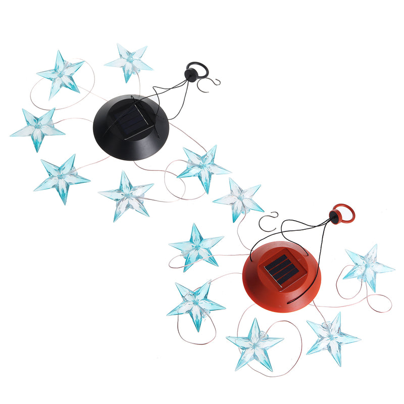 Solor Powered Star Wind Chime Light Outdoor Garden Waterproof Hanging Lamp Decor