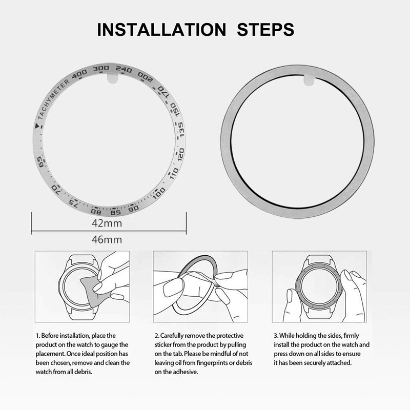 Bakeey Time / Speed Tachymeter Scale Metal Outer Edge Cover Watch Bezel Ring Dial for Samsung Galaxy Watch 42mm