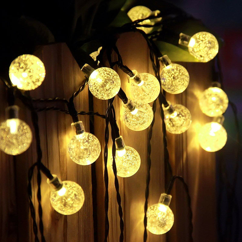 12M 8 Modes 100LED Solar String Light Crystal Ball Fairy Lamp Wedding Holiday Home Party Christmas Tree Decoraions Lights