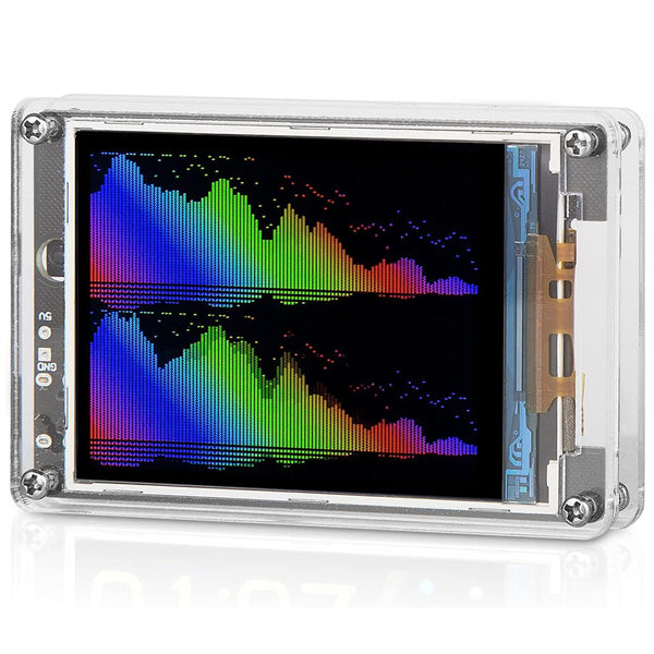 IR240 LCD Sound Level Music Spectrum Clock 32-bit Processor 6 Display Modes Wireless Mic Input Remote Control Brightness Adjustment