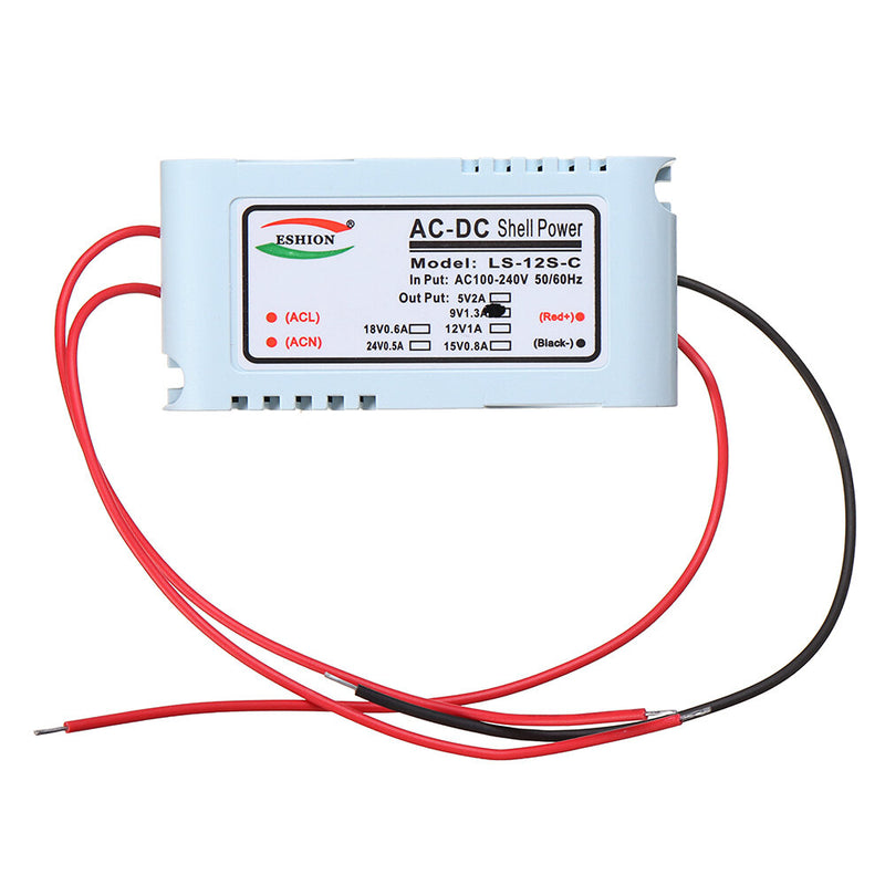 Yushun LS-12S Switching Power Supply Module 220V to 5V 9V 12V 24V 12W Monitoring LED Power Supply White Shell