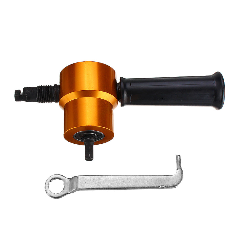 Drillpro Red/Gold/Grey Double Head Sheet Metal Nibbler Cutter Drill Attachment Metal Sheet Cutter