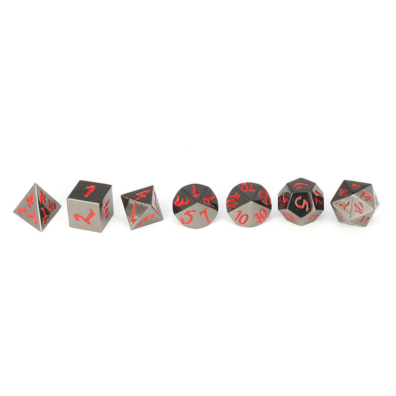 7Pcs Antique Metal Polyhedral Dices Multisided Dices Set Role Playing Game Dice With Bag