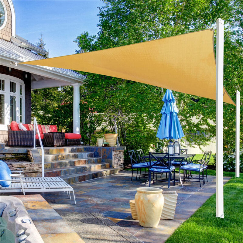 Triangle Sun Shade Sail Waterproof UV-proof Shade Net Garden Swimming Pool