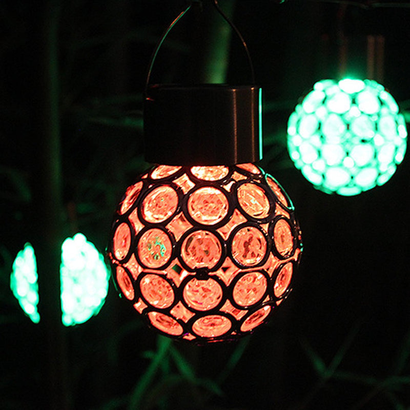 Solar Powered Hanging Crystal Ball Night Light Color Changing Waterproof Lamp Garden Lighting Decor