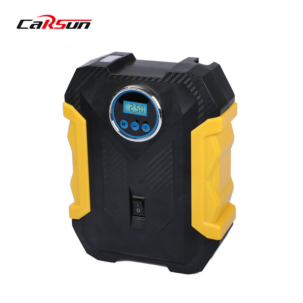 CARSUN 120W Portable Air Compressor Digital Tire Inflation Pump with LED Light Tire Pump Compressor For Car Motorcycle