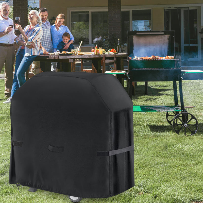 58 inch Grill Cover Heavy Duty Waterproof BBQ Grill Cover with Handle Straps Storage Bag and Shrink Rope Outdoor RipProof Dust-Proof Anti-UV for Weber Brinkmann Outback Char-Broil