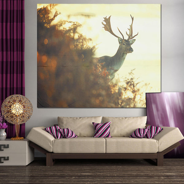 Deer Tapestry Forest Landscape Printed Wall Tapestry Hanging Background Cover Bedspread Beach Yoga Mat