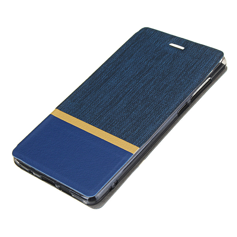 Bakeey Flip Stand Steel Layer Canvas Pattern PU Leather Full Protective Case For ASUS Zenfone Max(M1) / ZB555KL