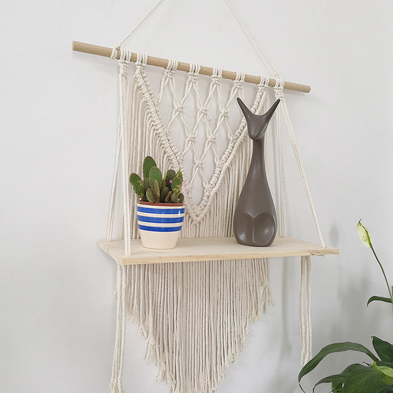 Cotton Wall Tapestry Woven Macrame Boho Plant Hanger Holder Tapestry Wall Hanging Art Home Storage Decor