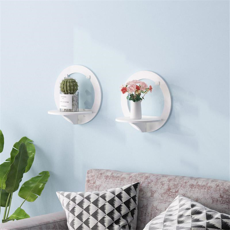 Wall Shelf Free Punching Wall-mounted TV Background Wall Hanger Bedroom Balcony Bedside Wall Creative Flower Pot Stand