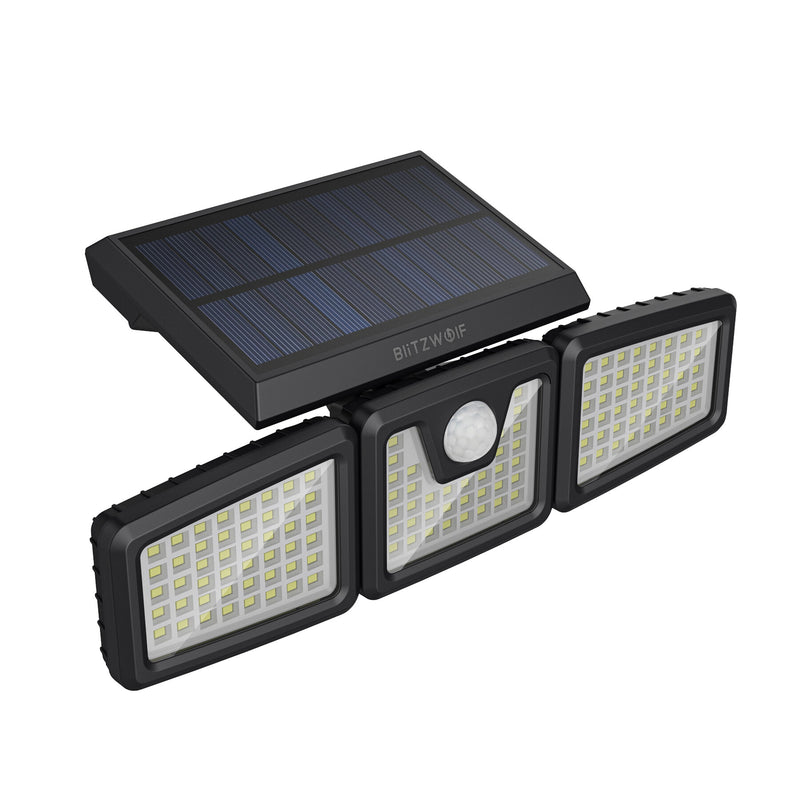 BlitzWolf BW-OLT9 Rotatable 3 Heads Adjustable Waterproof 120PIR Sensor Solar Flood Light 3000K Warm Light