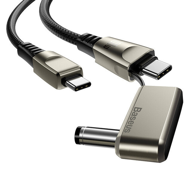 Baseus 2 In 1 100W 5A USB-C to USB-C PD3.0 / USB-C to DC Cable BPS Fast Charging Data Transmission Cord For Laptops Smart Phones
