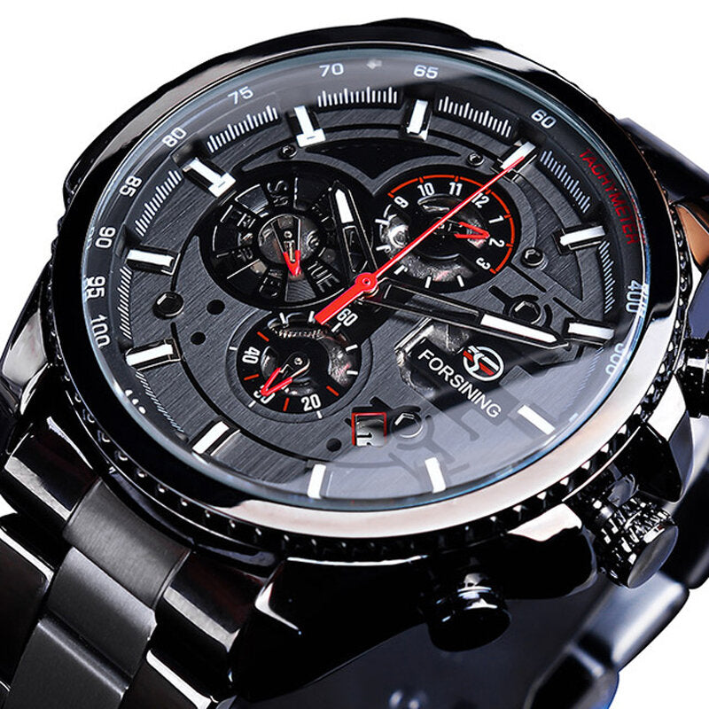 Forsining GMT1137 Fashion Men Watch Luminous Week Month Display Automatic Mechanical Watch