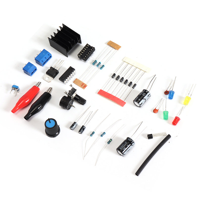New LM317 Adjustable DC Power Supply DIY Electronic Kit Set 220V/110V To DC1.25-12V Voltmeter Soldering Training