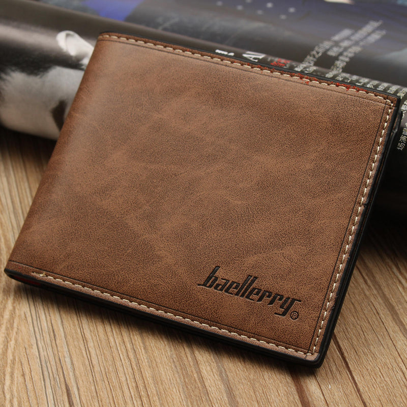 Baellerry Vintage Men's Faux Leather Thin Wallet Credit ID Card Holder Slim Coin Purse Pocket