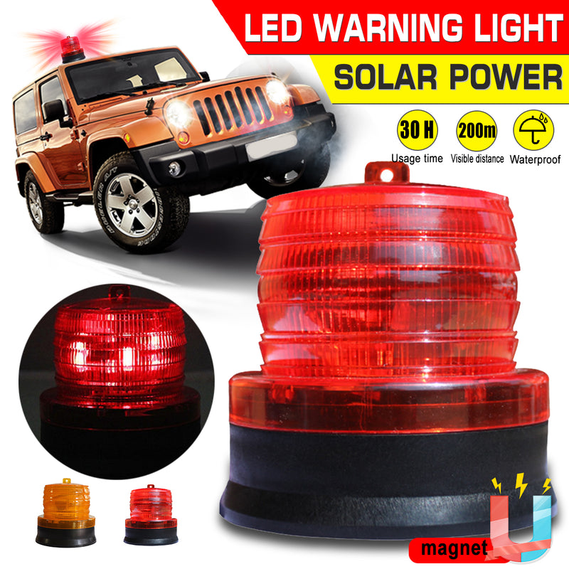 LED Solar Power Car Bus Emergency Warning Strobe Light Beacon Alarm Flash Lamps