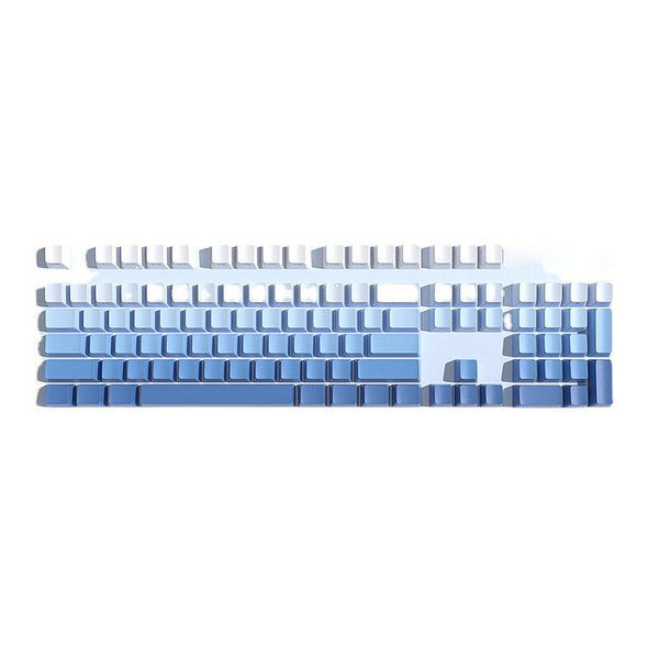 104 Keys Gradient Blue Keycaps Set PBT OEM Profile Key Caps Suitable for 61/87/104 Keyboard