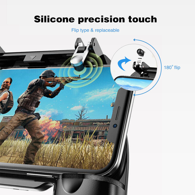 DATA FROG S6-W10 PUBG Game Controller Gamepad Trigger Shooter for PUBG Mobile Game with Foldable Phone Holder for Android iOS Phones