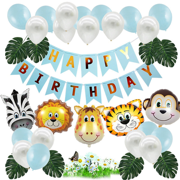 34 PC Baby Birthday Girls Boys HAPPY BIRTHDAY Banner Air Balloon Par