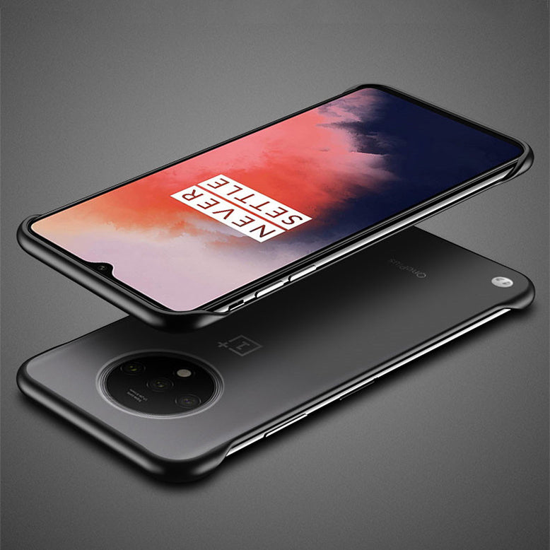 For OnePlus 7T Bakeey Frameless Ultra Thin Matte with finger ring Hard PC Protective Case