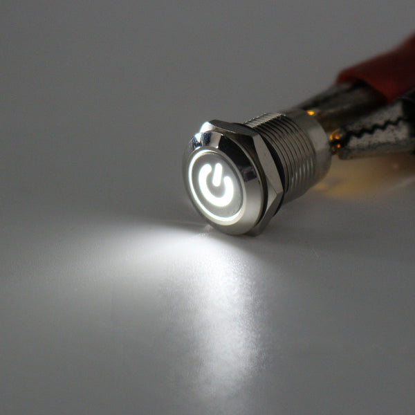 Excellway 12V 4 Pin Led Metal Push Button Switch Momentary Power Switch Waterproof