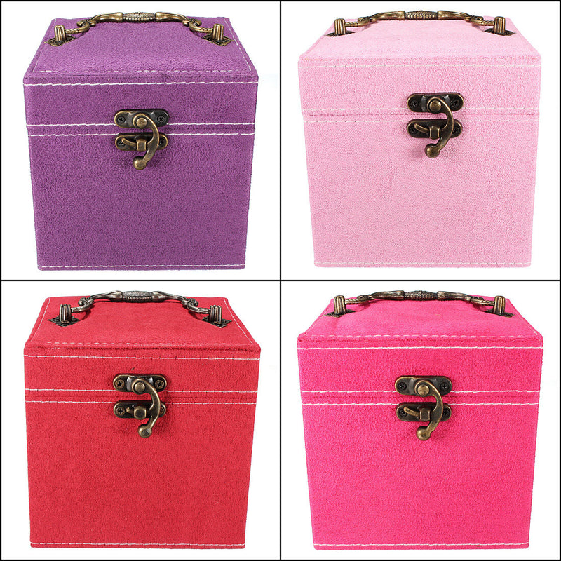 Carrying Jewelry Cosmetic Display Storage Case With Mirror