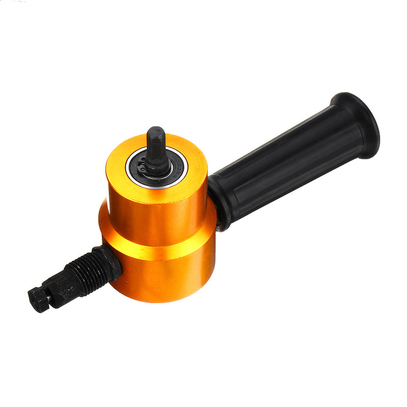 Drillpro Red/Gold/Grey Double Head Sheet Metal Nibbler Cutter Drill Attachment Metal Sheet Cutter